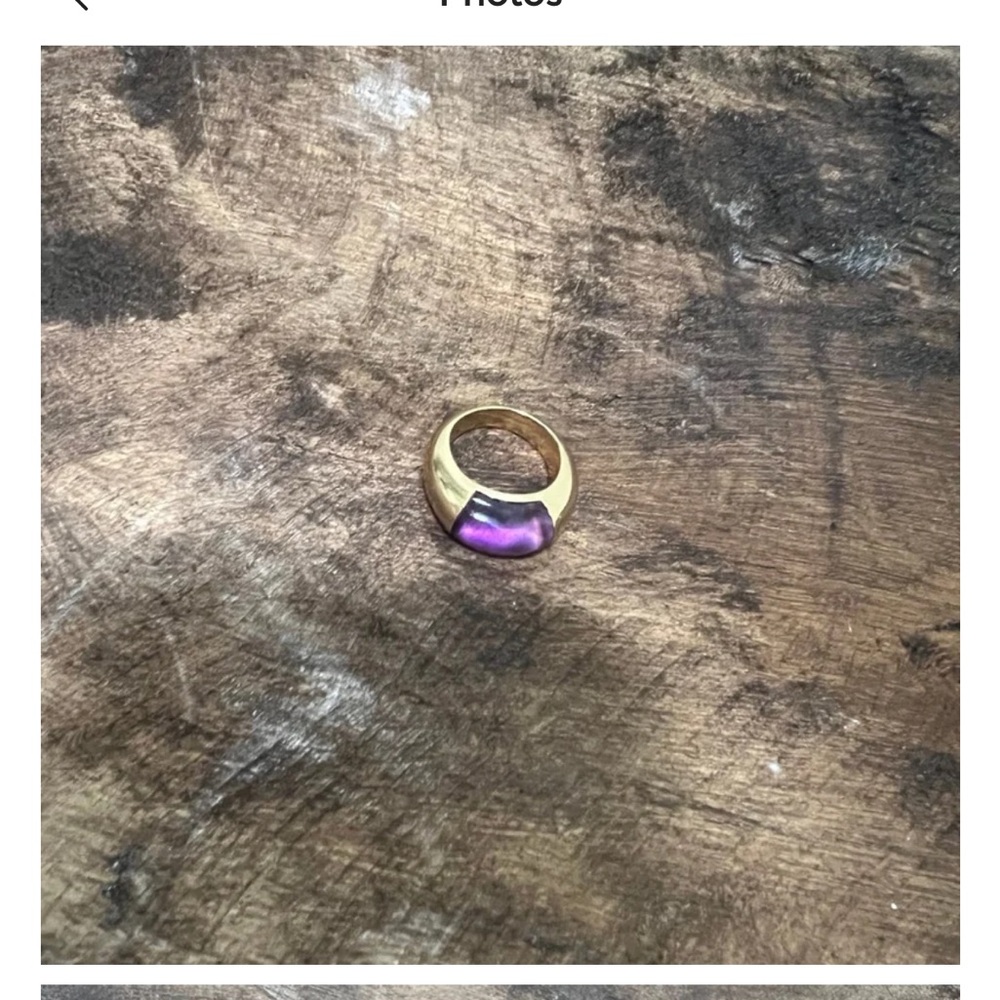 18k Gold Cabochon Amethyst Women's Ring